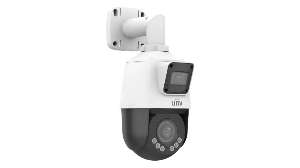 2MP+2MP 4X ColorHunter MultiView Dual-Light Network PTZ Camera Built-in Dual-Mic and High-Power Speaker