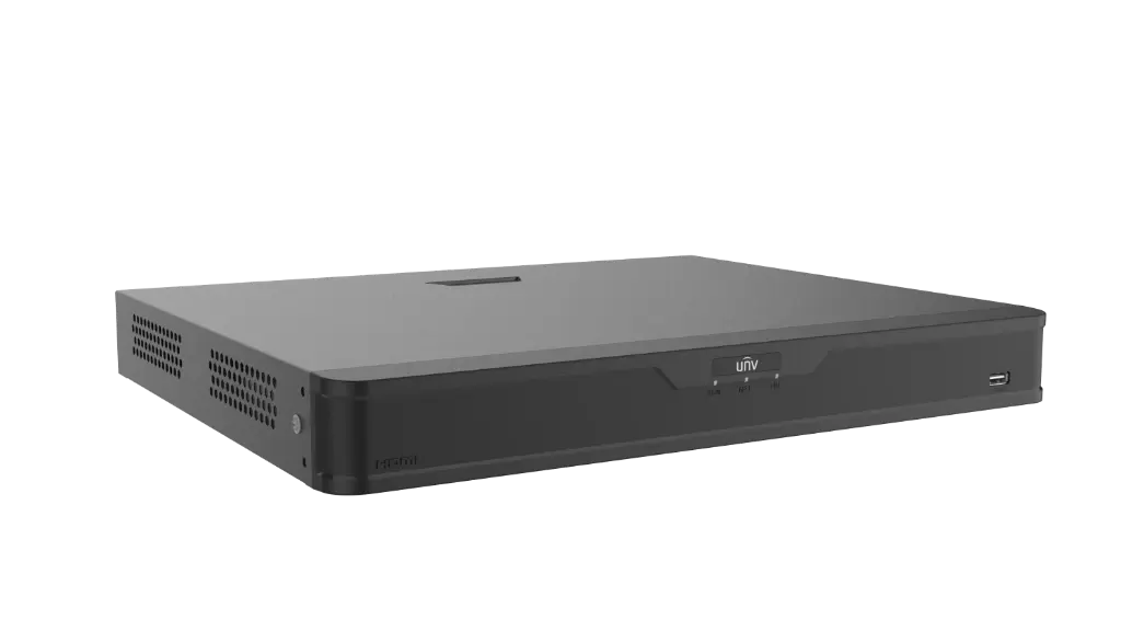 Uniview 2 HDDs 16-ch 16 PoE 1U Network Video Recorder Up to 12MP resolution recording