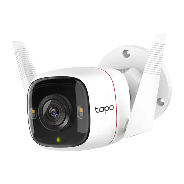 Tapo 4MP Outdoor Wi-Fi Camera Full-Color Wired or Wireless Networking Two-Way Audio