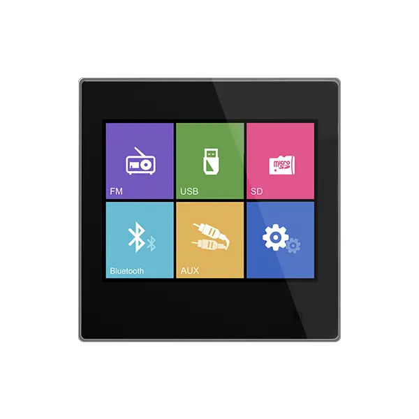 DSPPA 2x10W Touch Screen Wall Mount Music Amplifier With FM/SD/Bluetooth/AUX