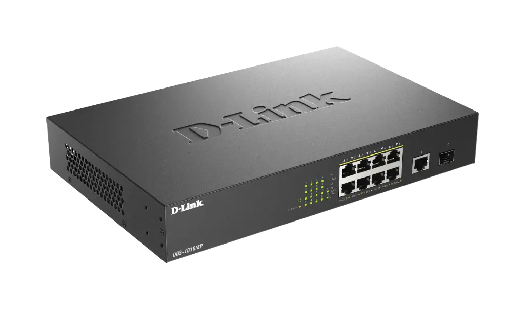 D-Link 8-Port Gigabit Unmanaged PoE Switch With 1 Port Gigabit For Uplink and 1 Port SFP, With 125W PoE Power Budget