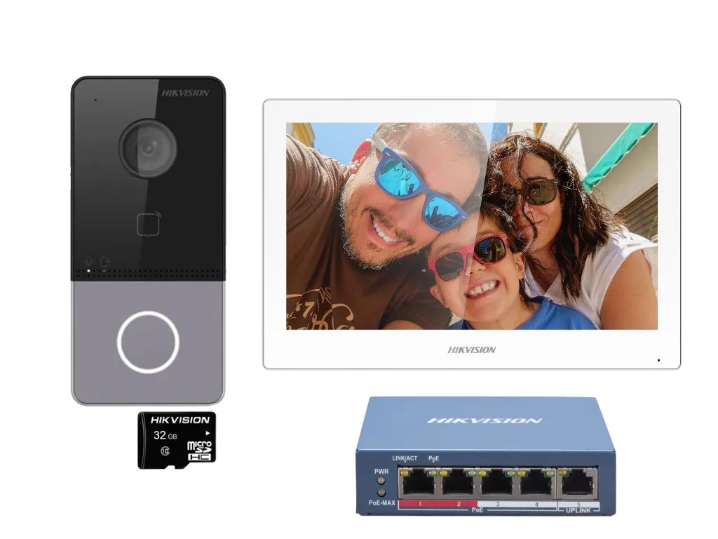 Hikvision IP Video Intercom Kit With 4-ch PoE Switch