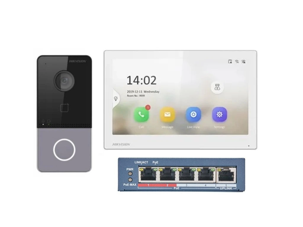 Hikvision IP Video Intercom Kit With 4-ch PoE Switch