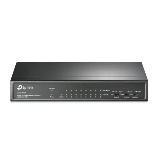 [TL-SF1009P] TP-Link 9-Port 10/100Mbps Desktop Switch with 8-Port PoE+ Metal